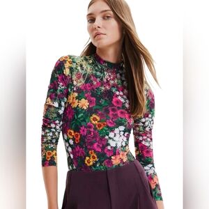 Desigual Top “Body Garden”  Floral Long Sleeve Top